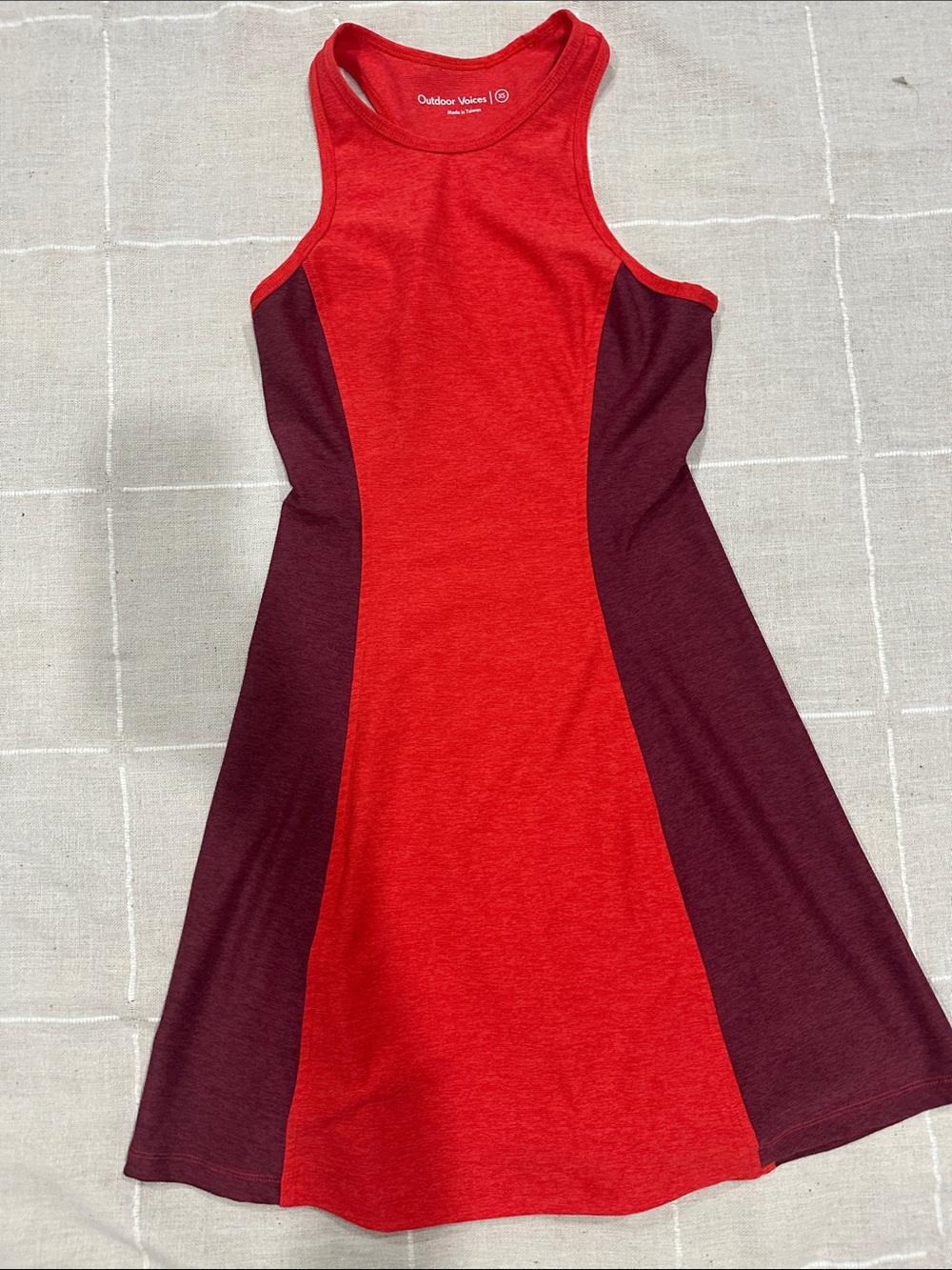 Outdoor Voices Red & Maroon Colorblock Active Dress for Kids